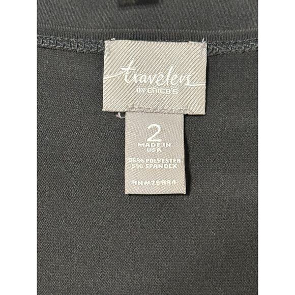 Chico's Travelers Asymmetrical Black Tunic, Size 2 - Picture 6 of 6